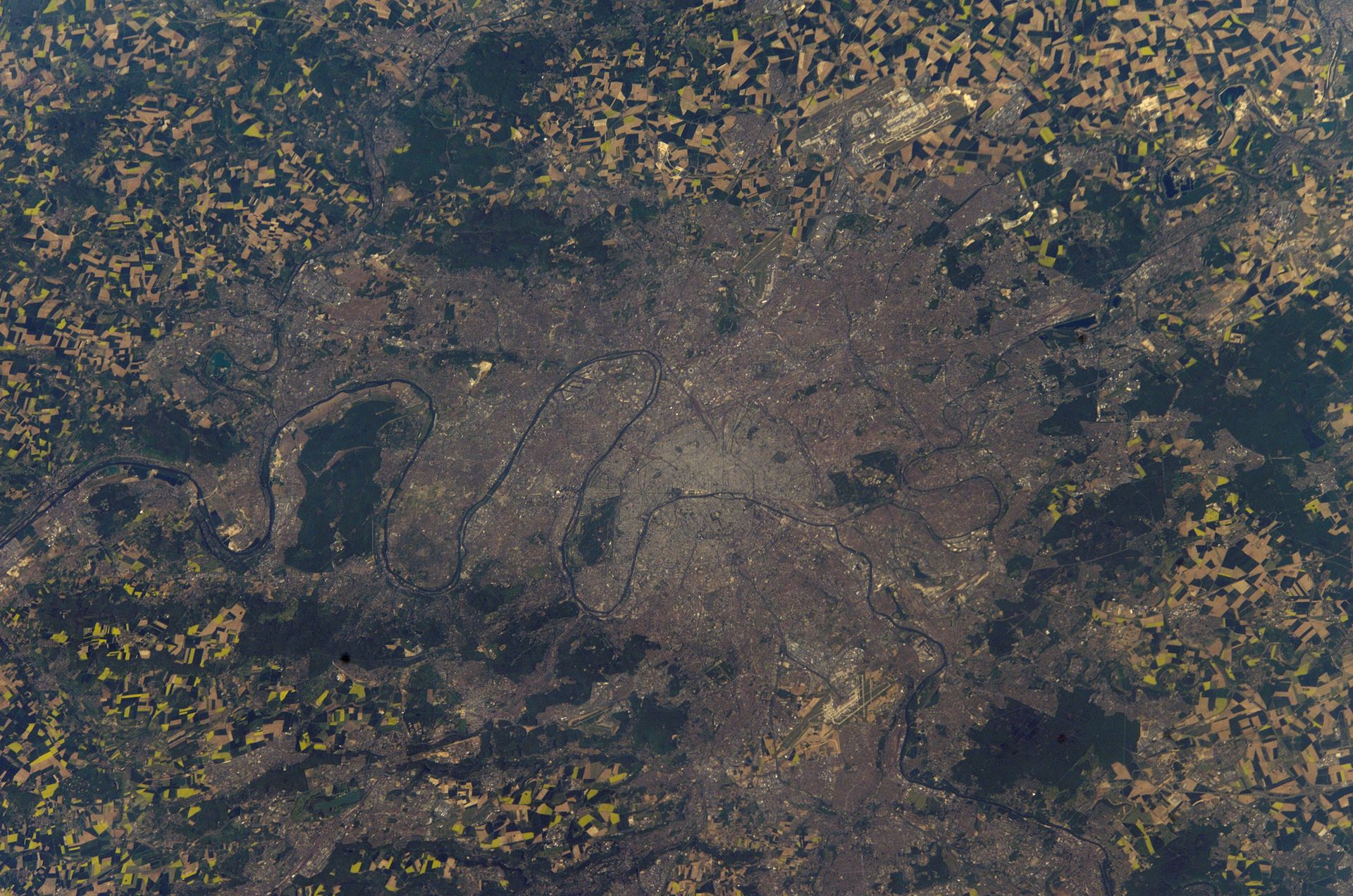 Paris photographed from the International Space Station